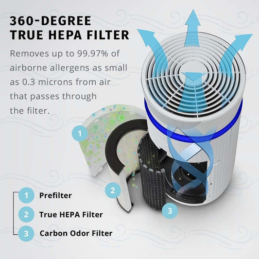 Totalclean 3-In-1 Hepa-Type Air Purifier Filter Replacement, Works with  AP-T30 and AP-T30WT Air Purifiers, Captures Microscopic Airborne Particles